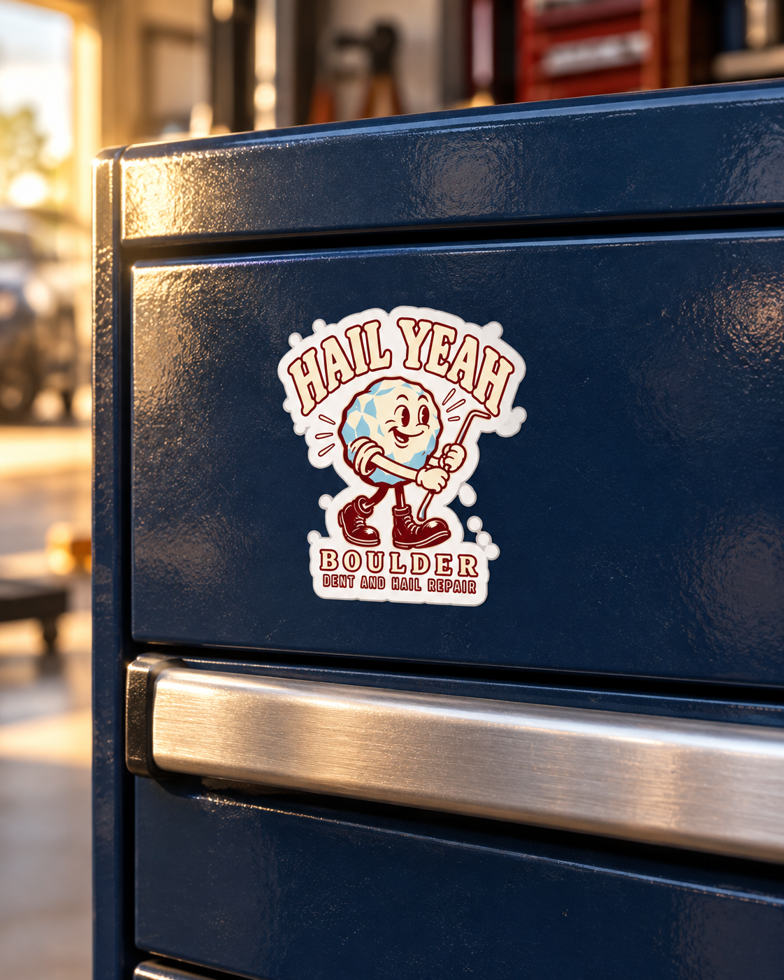 Hail Yeah Sticker in everyday shop life