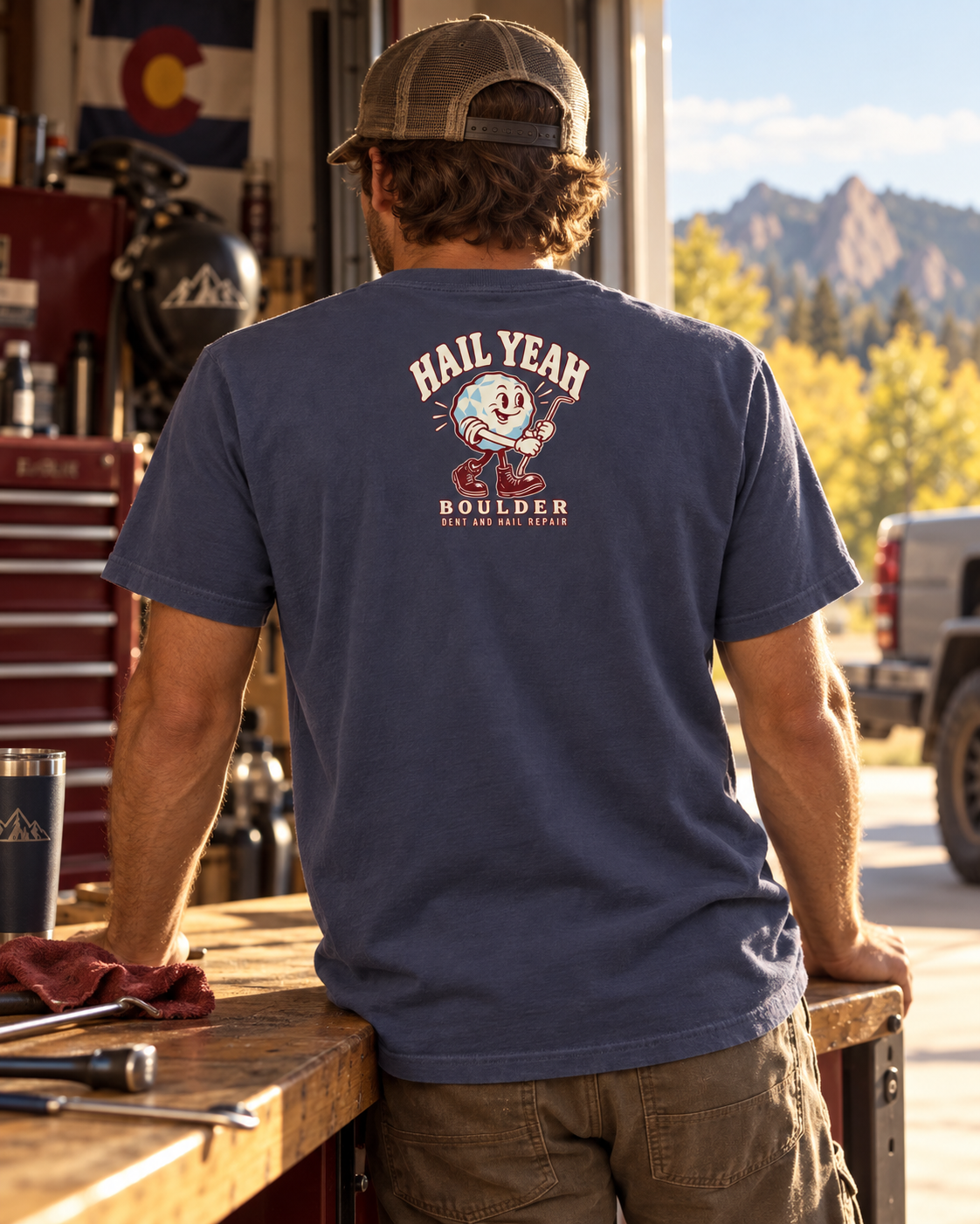 Hail Yeah Heavyweight Tee in everyday shop life